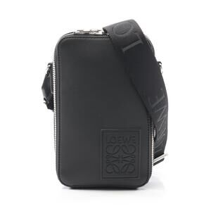 LOEWE Vertical Crossbody Pocket Shoulder Bag Leather Black
